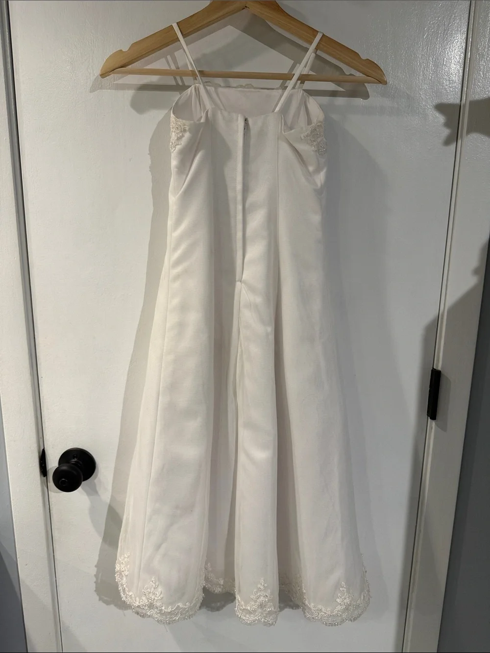 Girl’s White Embroidered Flower Girl  Dress - Picture 2 of 4